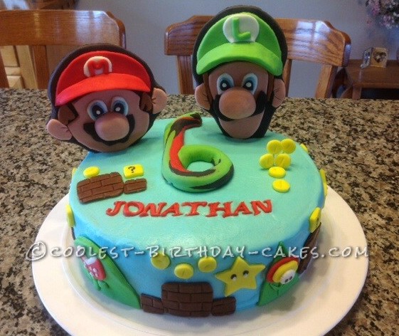 Coolest Mario and Luigi Birthday Cake