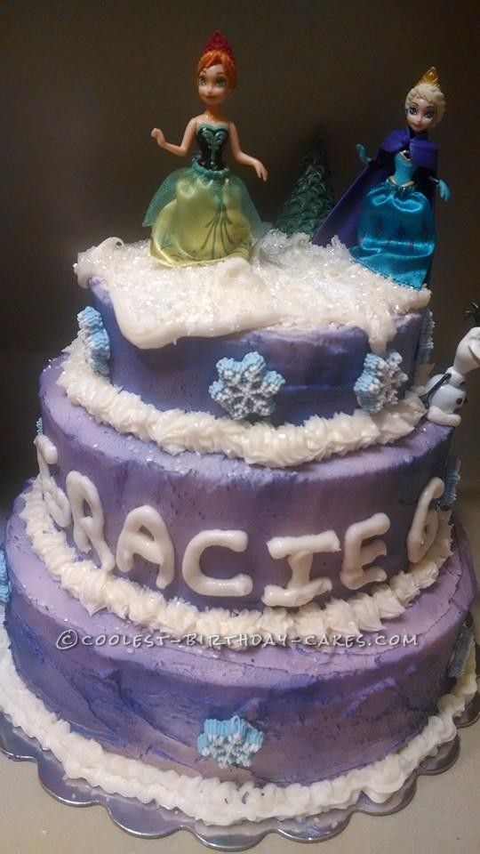 Three-Tiered Purple Frozen Cake