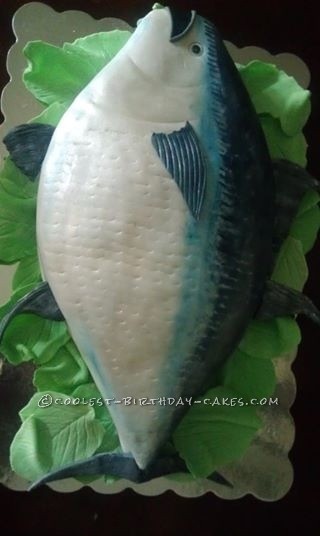 Cool Blue Fin Tuna Birthday Cake