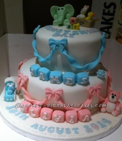 Coolest Boy Girl Christening Cake