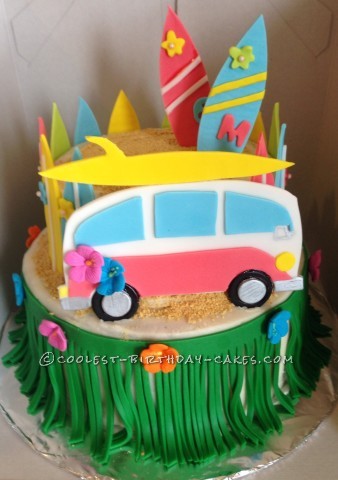 Coolest Beach Movie Luau Themed Cake