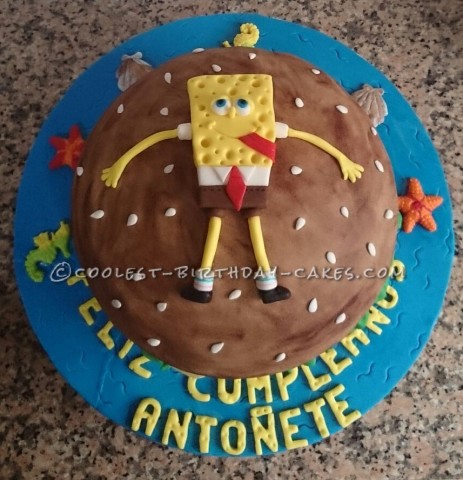 Sponge Bob Lands on the Birthday Cake