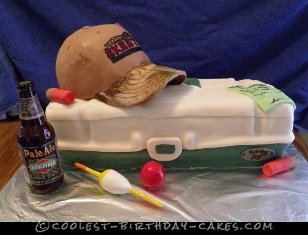 Surprise Fishing and Hunting Birthday Cake