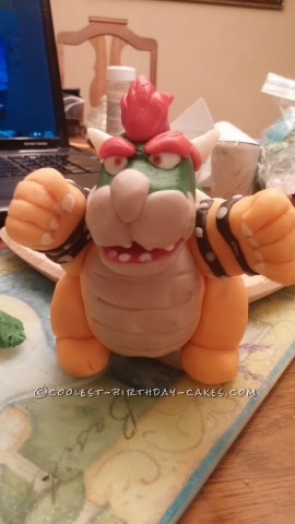 Cool Homemade Bowser and Toad Cake