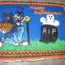 RIP Halloween Skeleton Cake
