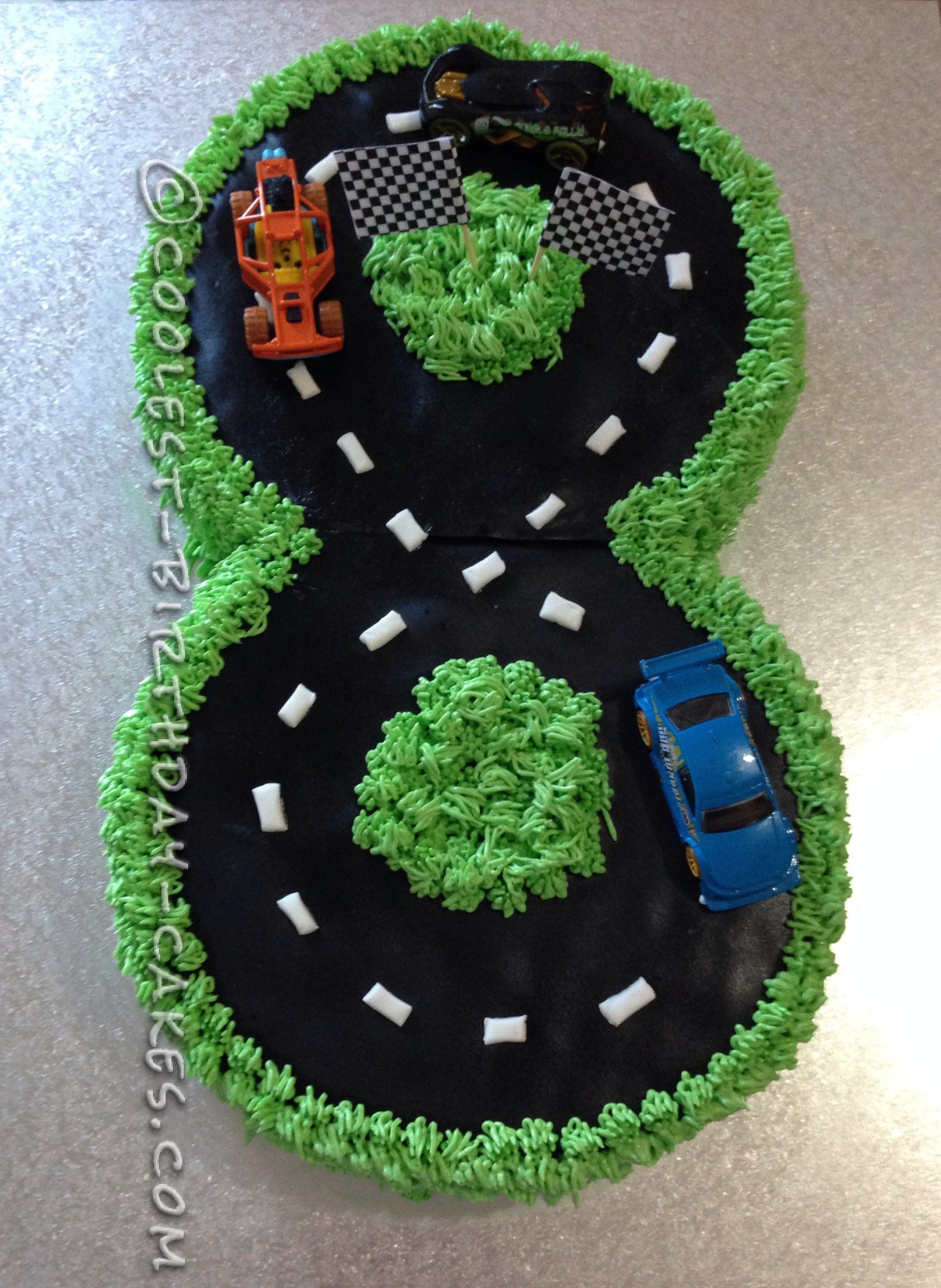 Number 8 Race Track Cake