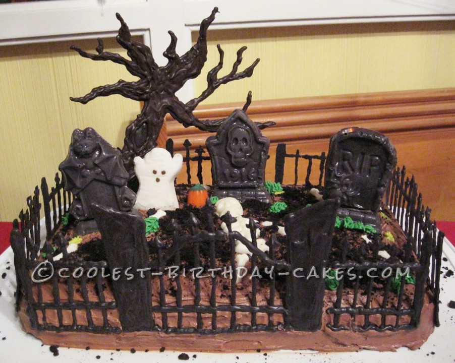 Coolest Spooky Graveyard Cake
