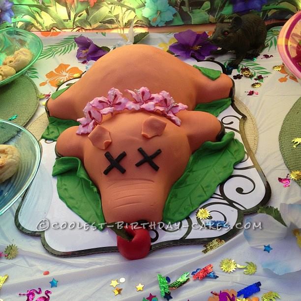 Zombie Luau Roast Pig Birthday Cake