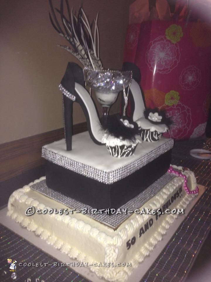 50 is Fabulous Cupcake Stiletto Cake!