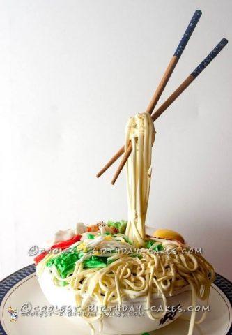 Gravity Defying Thai Noodle Bowl Cake