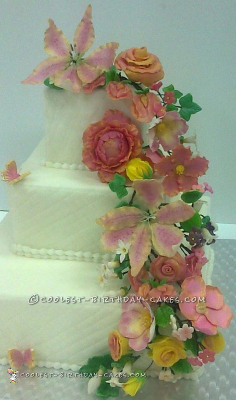 Cool Floral Wedding Cake