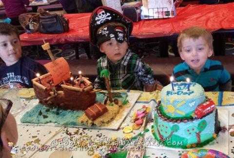 Coolest 4th Birthday Pirate Ship Cake