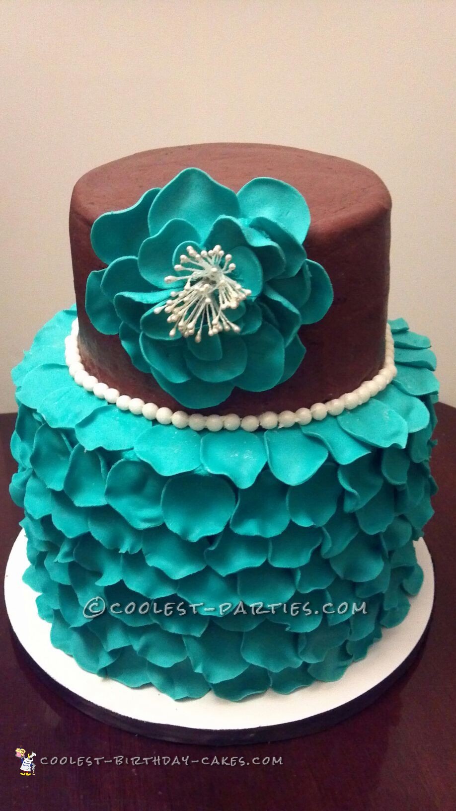 Cool Rose Petal Bridal Shower Cake