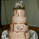 Homemade Birch Bark Wedding Cake