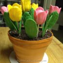 Coolest Tulips in a Flower Pot Cake
