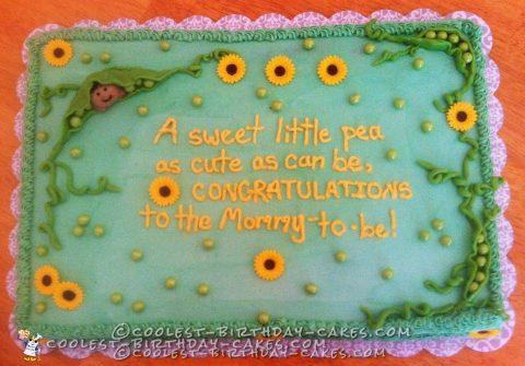 Cute Sweet Pea Baby Shower Cake