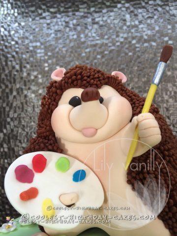 Coolest Painter Hedgehog Birthday Cake