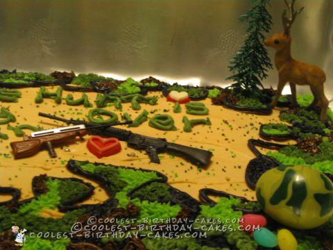 Cool Camouflage Stag and Doe Cake