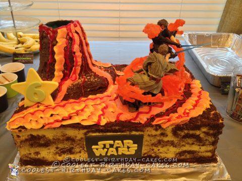 Mustafar Star Wars Battle Scene Cake