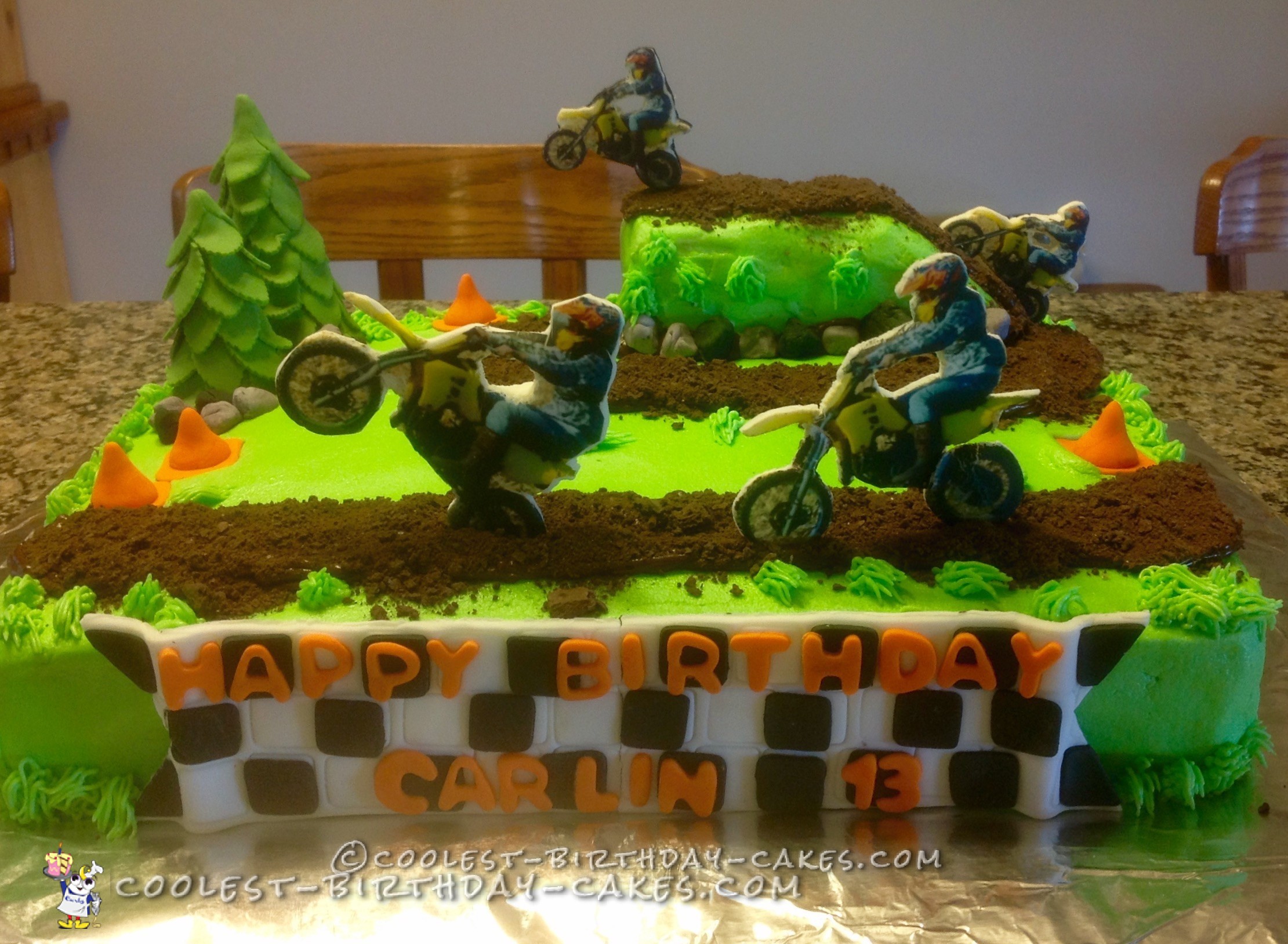 Let's Ride Dirt Bike Track Cake