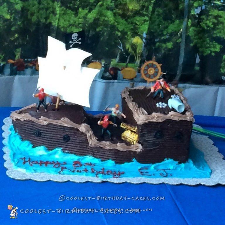 Ahoy Mateys Pirate Ship Birthday Cake