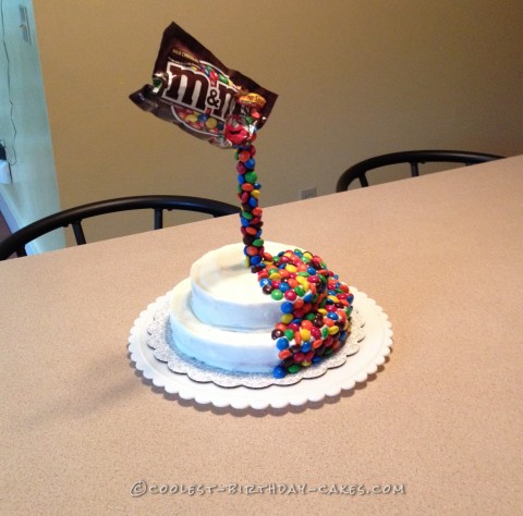 Coolest M&Ms Anti-Gravity Cake