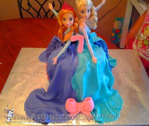 Dual Dress Anna and Elsa Frozen Cake
