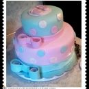 Coolest Aqua and Pink Girl Baby Shower Cake