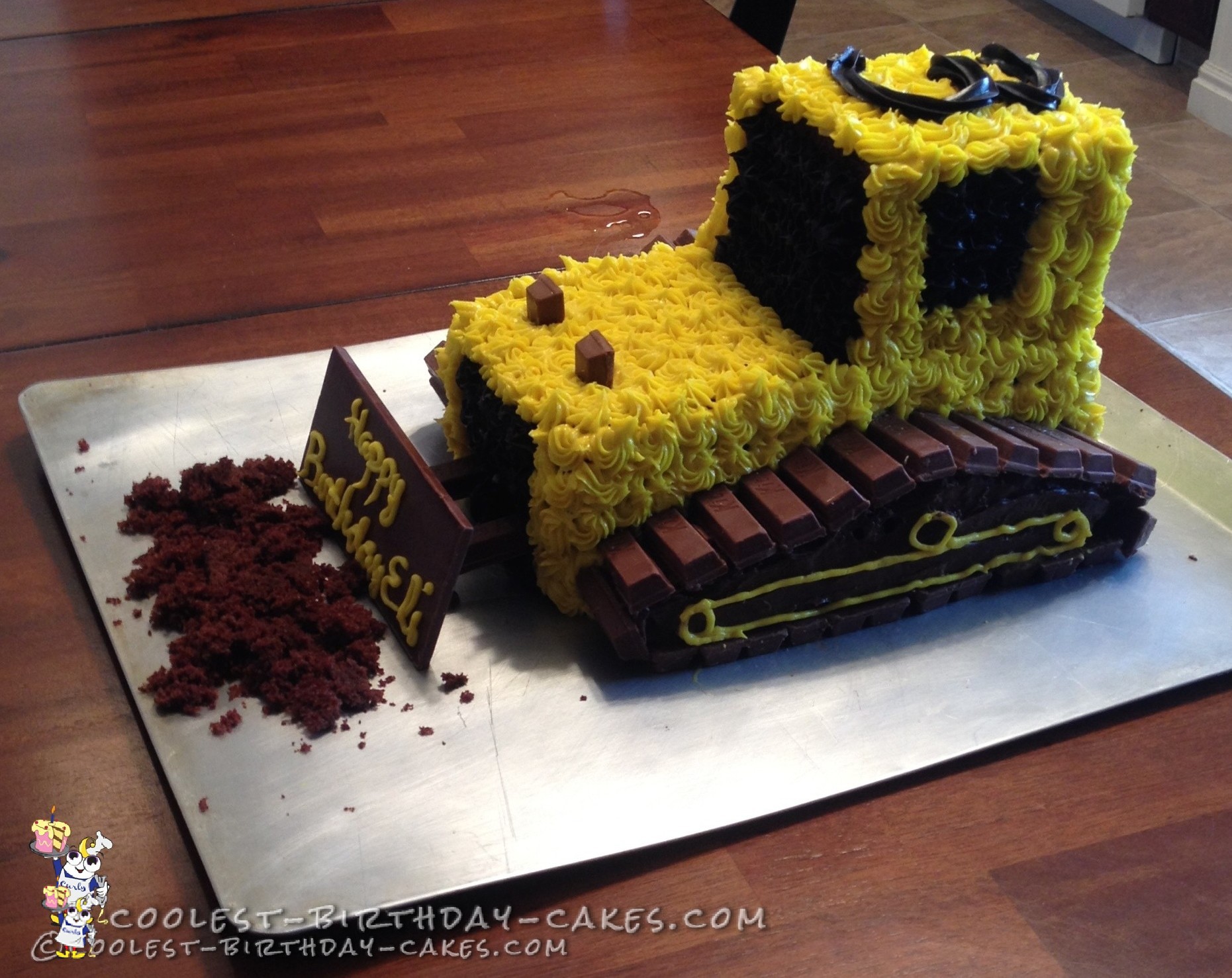 Coolest 3rd Birthday Bulldozer Cake