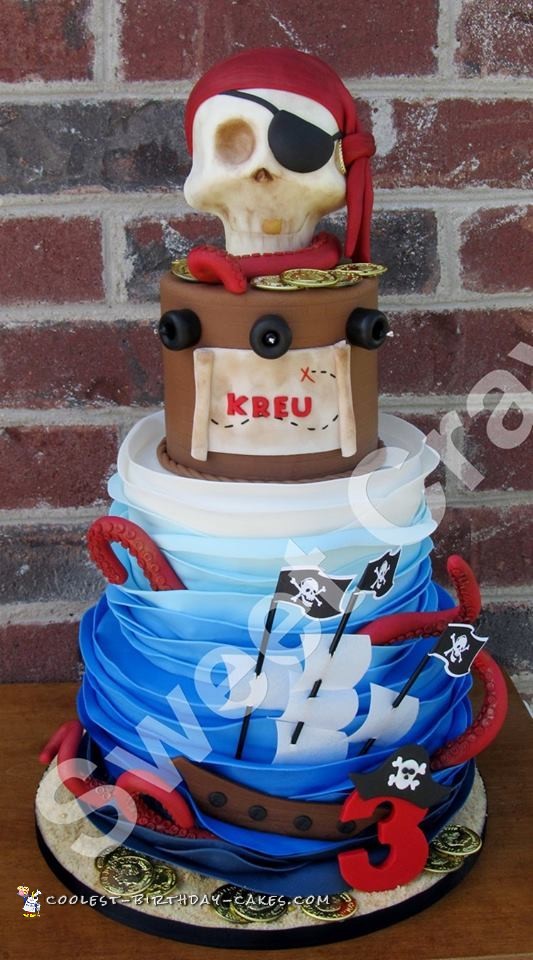 Coolest 3 Tier Pirate Cake