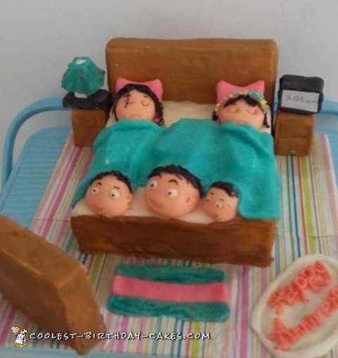 Everyone's in Bed Anniversary Cake