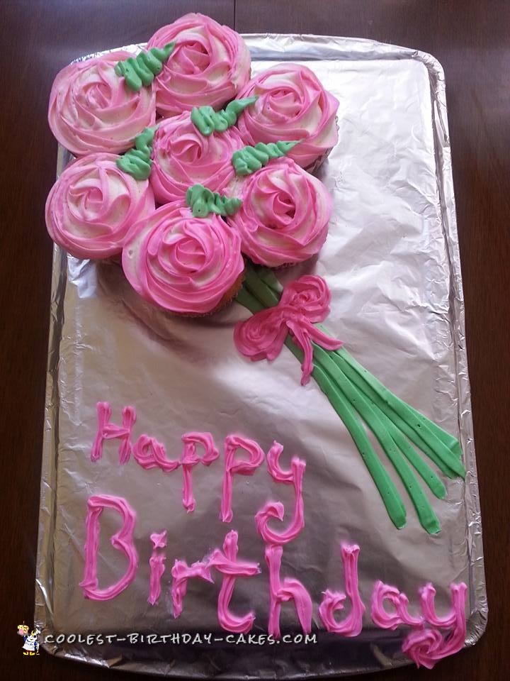Beautiful Bouquet Cupcake Birthday Cake