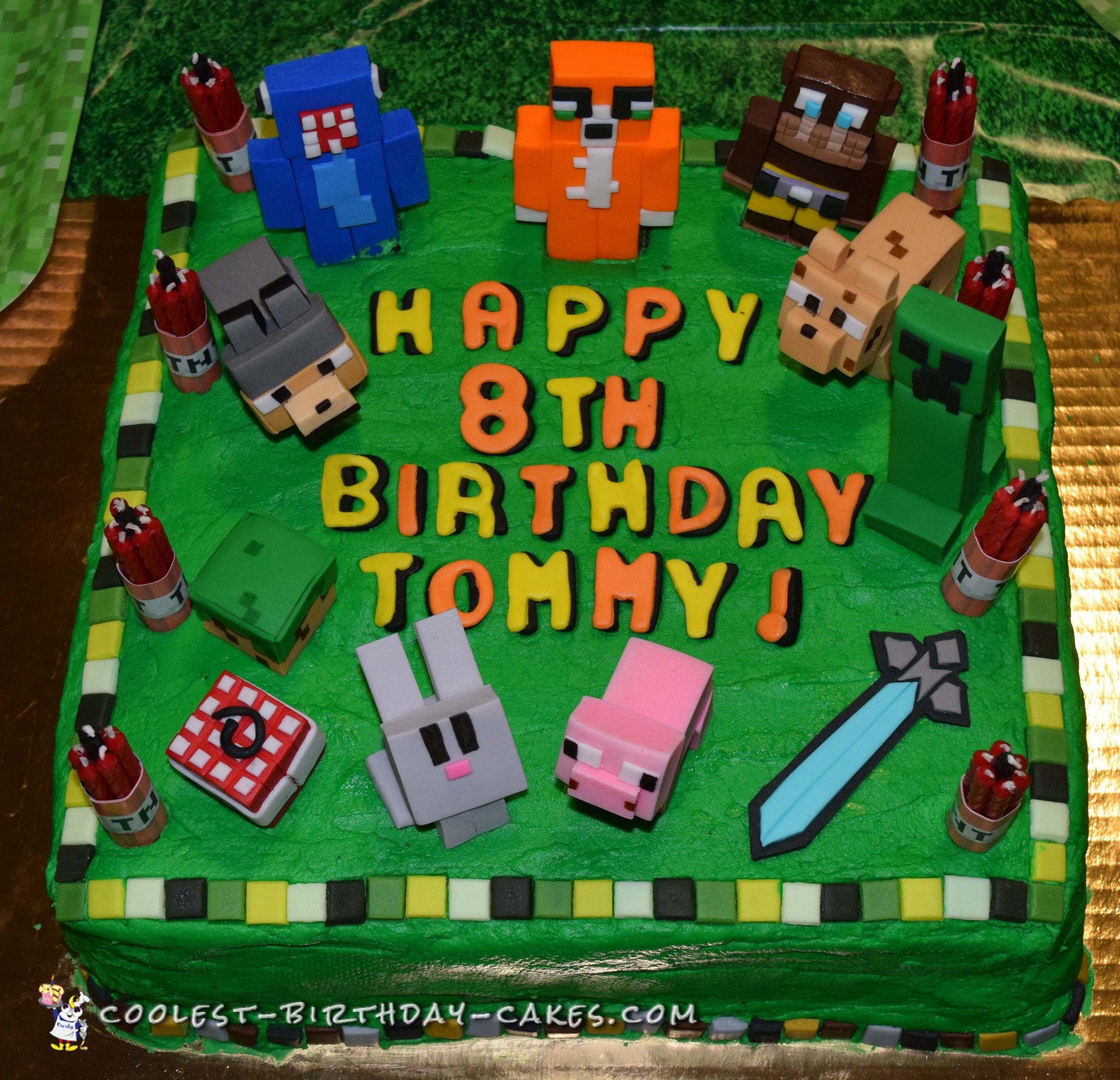 Awesome Minecraft Birthday Cake