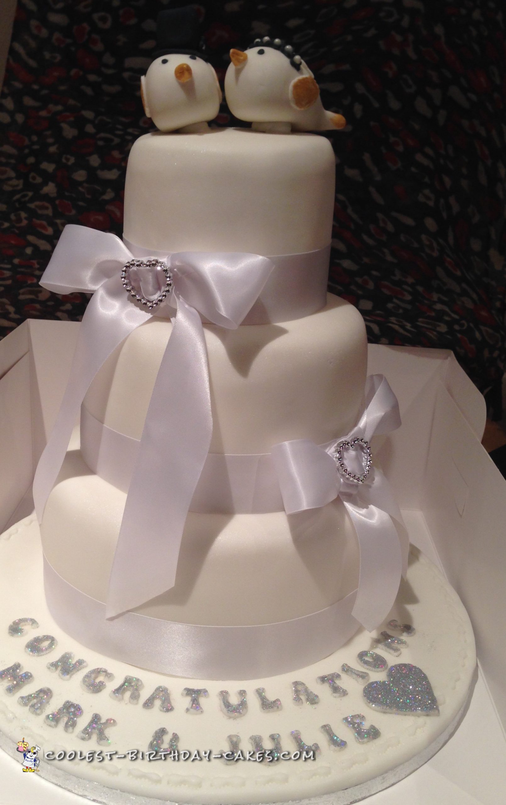 All-White Cute Wedding Cake