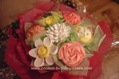 A Bouquet of Flower Cupcakes for Mothers Day