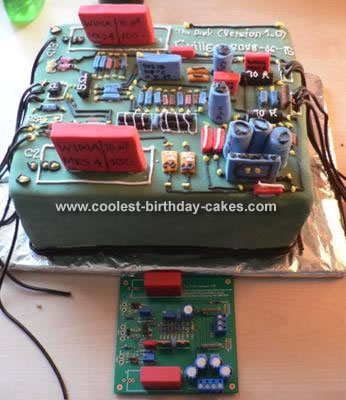 Circuit Board Birthday Cake