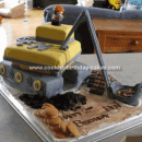 A Two Year Old's Excavator Cake