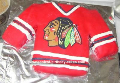 Homemade Chicago Blackhawks Cake