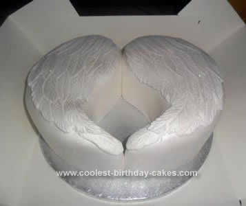 Homemade Angel Wings Birthday Cake