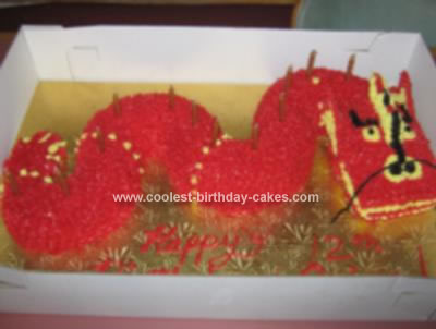 Homemade 12th Birthday Dragon Cake
