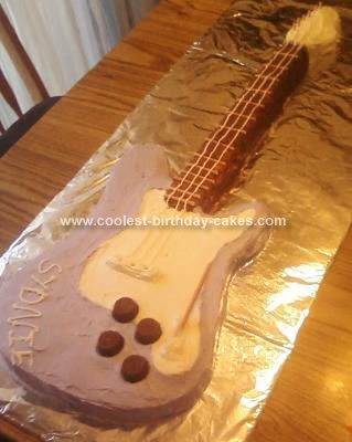 Homemade 13th Birthday Guitar Cake