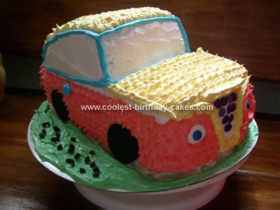 Homemade 1st Birthday Car Cake