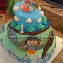 Homemade 1st Birthday Dora Cake