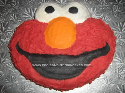 Homemade 1st Birthday Elmo Cake