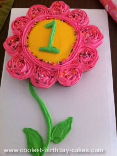 Homemade 1st Birthday Flower Cake