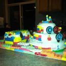 Homemade 1st Birthday LEGO Cake