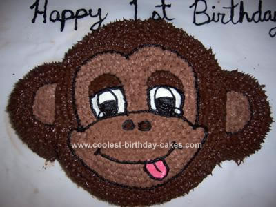 Homemade 1st Birthday Monkey Cake