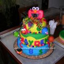 Homemade 1st Birthday Sesame Street Cake