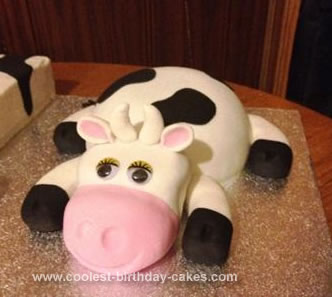 Homemade 21st Cow Birthday Cake