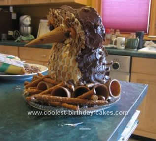 Homemade 24th Owl Birthday Cake